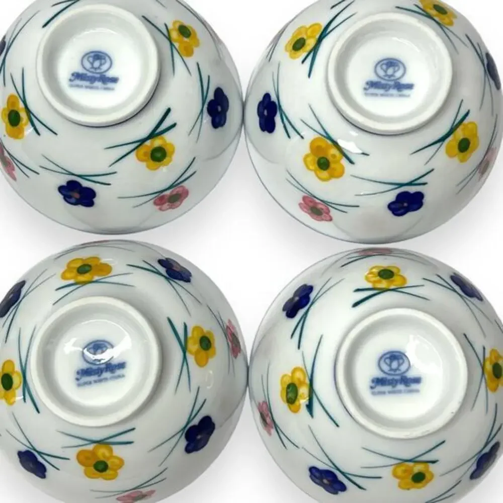 MISTY ROSE Floral Rice Bowls Set of‎ 4